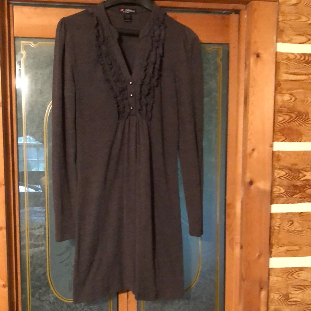 Delirious Los Angeles sz Large juniors. Gray long sleeve mini dress or tunic top